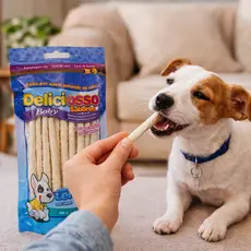Palito Biscoito Petisco Mastigável Pet Cães Leite Deliciosso Baby Saudável Dia Dia Promoção
