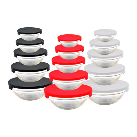 Kit 5 Potes de Vidro com Tampa | Freezer Micro-ondas | Alta Durabilidade l Marmita l Resistentes135/200/400/550/1000