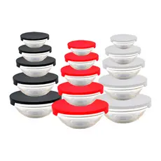 Kit 5 Potes de Vidro com Tampa | Freezer Micro-ondas | Alta Durabilidade l Marmita l Resistentes135/200/400/550/1000