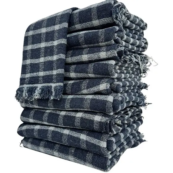 Kit 05 Panos de Chão Premium Xadrez Quadriculado 43x68cm – Malha Dupla 100% Algodão