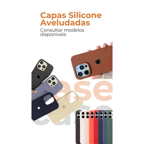 Capinha Silicone Aveludada Premium iPhone X/Xr/11/12/13/1415/16 – Anti‑Impacto, Proteção Câmera, Várias Cores