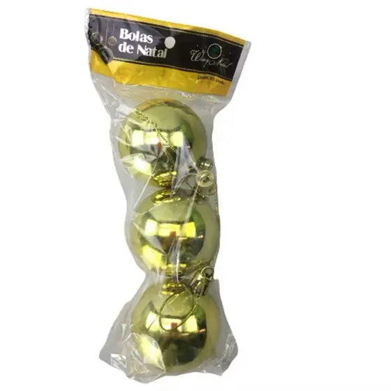 Kit 3 Bolas de Natal Sortidas – Decoração Brilhante para sua Árvore