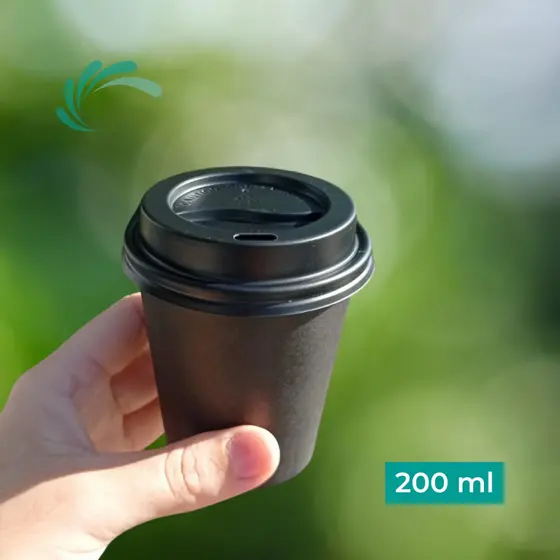 Copo de Papel com Tampa 200ml - 50 unidades