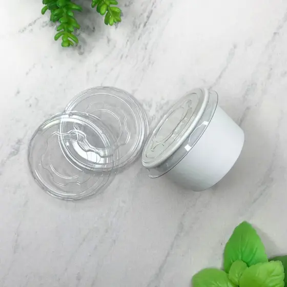Pote de Papel Branco com tampa 150ml - 50 unidades