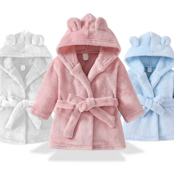 Roupão de Frio para Bebe Quentinho Antialergico com Capuz e Cinto