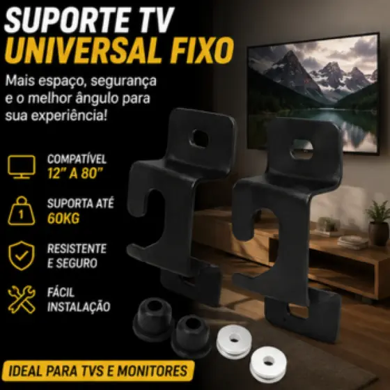 Suporte TV Universal Fixo Parede 12 a 80 Polegadas Até 60kg Monitor Smart TV INOVA IN-043