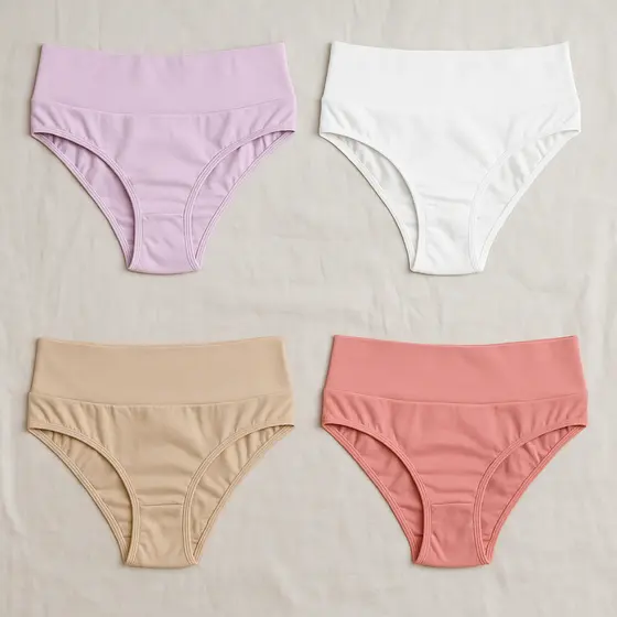 Kit 4 Calcinhas De Algodão Cós Alto Pós Parto – Cotton Premium, Confortáveis e Modeladoras