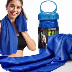 4 Toalha Esportiva Microfibra Refrescante Academia + Estojos