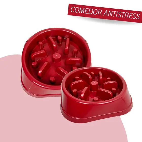 Comedouro Educativo Lento Para Cachorro Gato Antistress Obesidade Engasgo