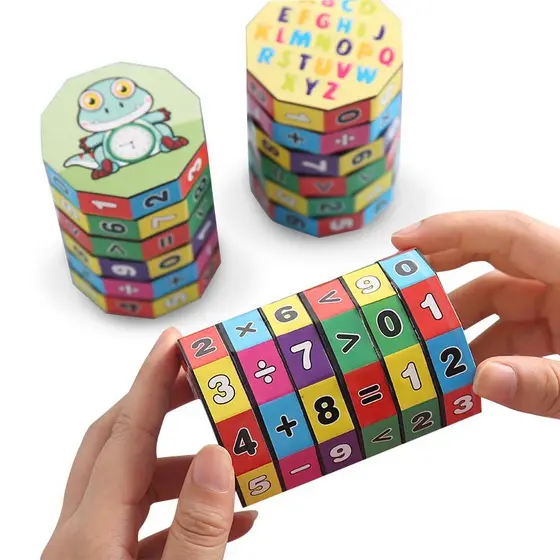 Cubo Digital Cubo de Rubik Montessori Magia Brinquedos Matemáticos Aritméticos De Fiação Educativos Para Crianças