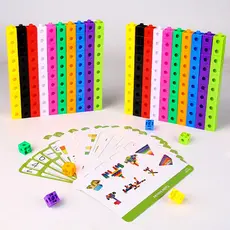Cubos De Ligação Matemática Com Cartões De Atividades Conjunto De Blocos Numéricos Contagem De Brinquedos Contadores Matemáticos Educativos Para Crianças