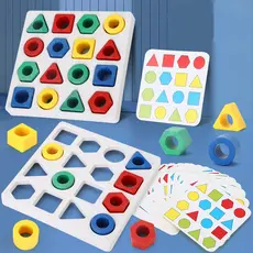 Brinquedos Educacionais DIY 3D Quebra-cabeça Cor de cor geométrica que combina brinquedos interativos para crianças