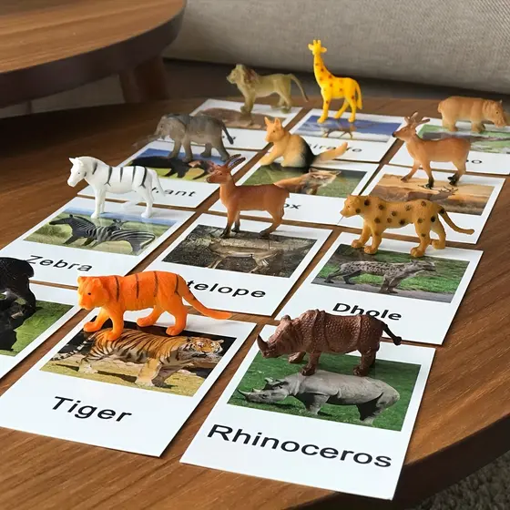 Brinquedos Educativos Para Crianças Baby Miniatura Cartão De Correspondência Animal Treinamento Pré-Escolar Flash Card