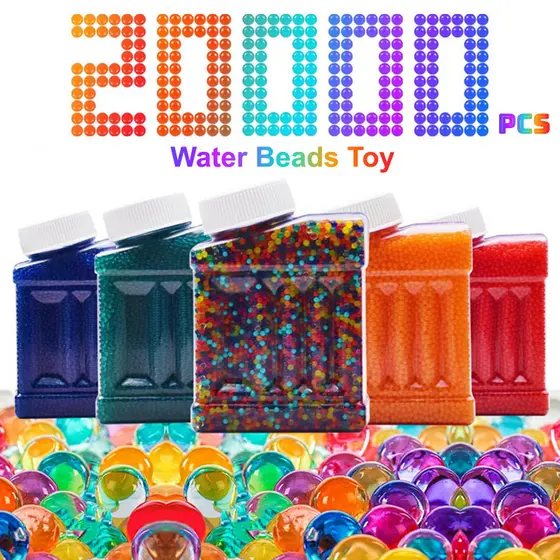 20.000pcs 7,5mm Gel Beads Brinquedos De Bolas De Cristal Absorventes De Água Para Crianças