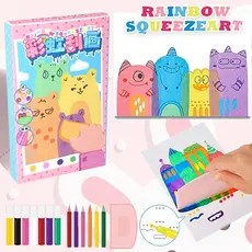 35 Pçs DIY Arco-Íris Arranhões Pintura Crianças Kit De Arte Divertido Marcador Artesanal Graffiti Cartão Postal Brinqued