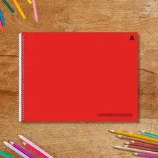 Caderno Cartografia Desenho Profissional Folhas Brancas Capa Lisa Vermelha Estudo Mapa