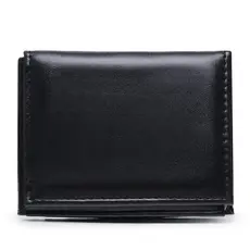Carteira Slim Masculina Elegante Social em L Preto