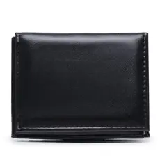 Carteira Slim Masculina Preta Social Casual Reforçada