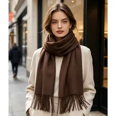 Cachecol Pashmina Lisa de Poliésterde150-230g com franjas unisex