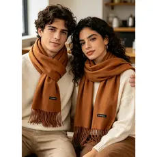Cachecol Pashmina Lisa  de Poliéster  de  150G -180gcom franjas unisex  j2405