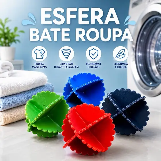 Kit com 16/12/8/4/2 Esferas Bolinhas Bate Roupas Para Máquina de Lavar Tira Pelos. Envio Imediato