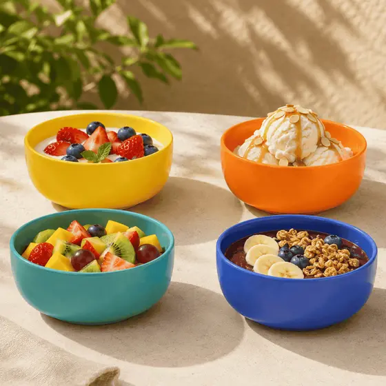 Kit 4 Bowls em Cerâmica SEGUNDA LINHA 390ml | 12 Cores Sopas Caldos Sobremesas Mesa Posta