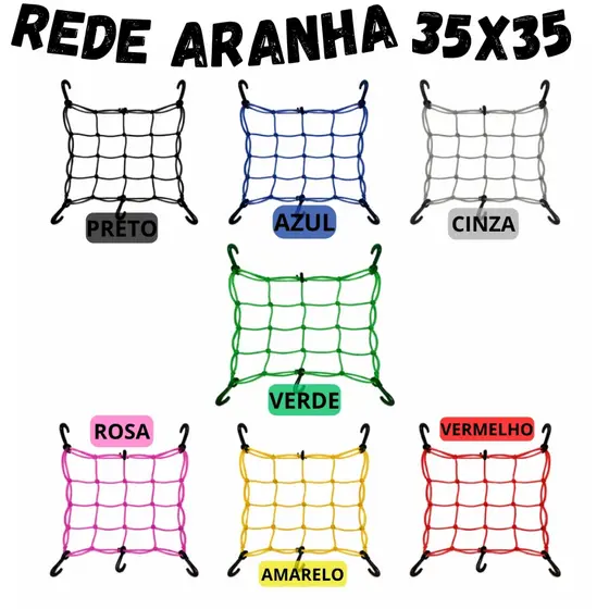 Rede Elástica Aranha Moto Bagageiro Capacete para Motocicleta Bicicleta bike 35x35