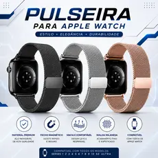 Pulseira de Metal Para Smartwatch Apple Watch