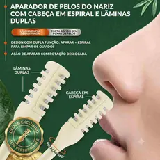 Aparador De Pelos Manual Nasal Ponta Dupla 360° Removedor Pelos Nariz Orelha Lavável Reutilizável