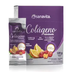 Colágeno Verisol Hidrolisado - 30 Sticke de 4g Frutas Amarelas - Sanavita