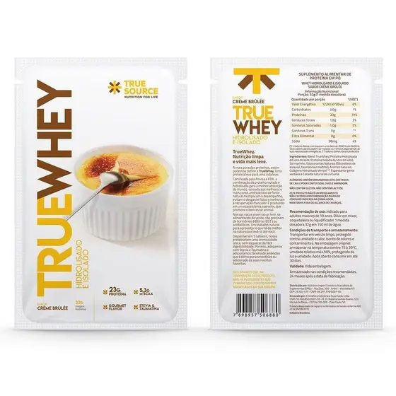 True Whey Hidrolisado e Isolado - 1 Sachê 32g Vanilla Crème Brûllè - True Source