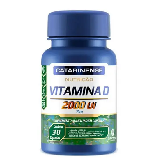 Vitamina D 2000UI - 30 Cápsulas - Catarinense Nutrição