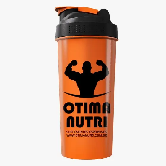 Coqueteleira 600ml Laranja e Preto - OtimaNutri