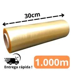 Rolo Bobina Plastico Filme Pvc Esticavel Resistente 30cm X 1000m