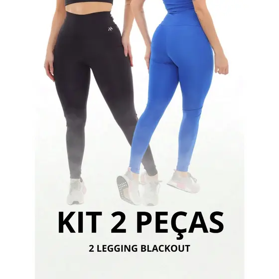 Kit 2 Leggings Blackout Zero Transparencia Moda Feminina Fitness