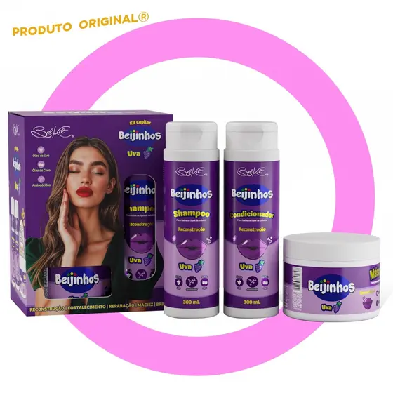 Kit Capilar Beijinhos de Uva (3 itens) BELKIT | Reconstrução capilar