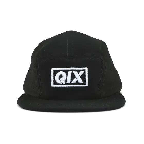 Boné QIX Five Panel Preto Camuflado Básico Aba Reta Masculino Feminino