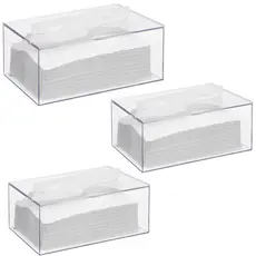 Kit 3 Caixas Porta Papel Toalha Lenço Porta Luva Porta Toucas Porta Mascara Porta Papel Interfolhado