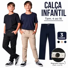 Calça Jeans Infantil Menino Masculina Juvenil Lycra Tradicional Várias Cores Tamanho 4 ao 16