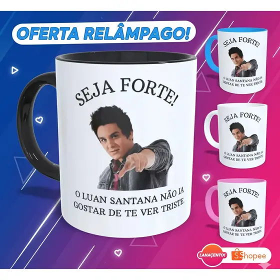 Caneca  Porcelana 325 Ml Luan Santana Meme Seja Sorte Musica Pop Presente Natal Criativo Xicara