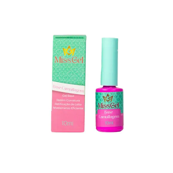 Gel Base Camuflagem 10ml Miss Gel para Alongamento de Unhas em Gel Fibra Acrigel Profissional
