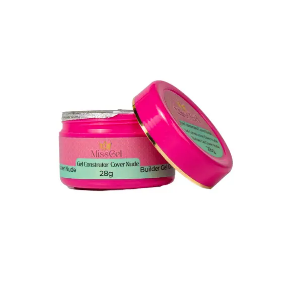 Gel Construtor Cover Nude 28g Miss Gel para Alongamento de Unhas em Gel Profissional