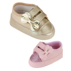 Tênis Infantil Bebê Menina Cano Baixo Glitter Promoção Envio Imediato