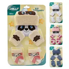 Kit Touca Luva e Meia Infantil Recém Nascido Promoção
