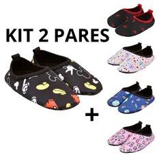 Kit 2 Pares Sapatinho Infantil Masculino e Feminino Calce Fácil Primeiros Passos Recém Nascido