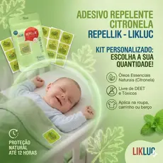 Adesivo Repelente  Repellik Contra Insetos e Mosquitos Longa Duração Proteção Infantil - LIKLUC