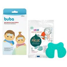 Kit Vacina 4 Gel Adesivo Compressa Refrescante + Pikluc Reutilizável Infantil Conforto Térmico