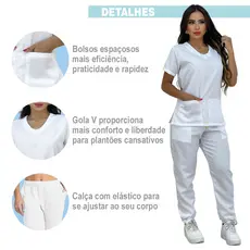 Scrub Hospitalar Unissex Não Amassa - Vestuário Profissional Confortável