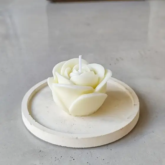 Kit 3 Velas Rosa Aromática Decorativa 100% Vegetal