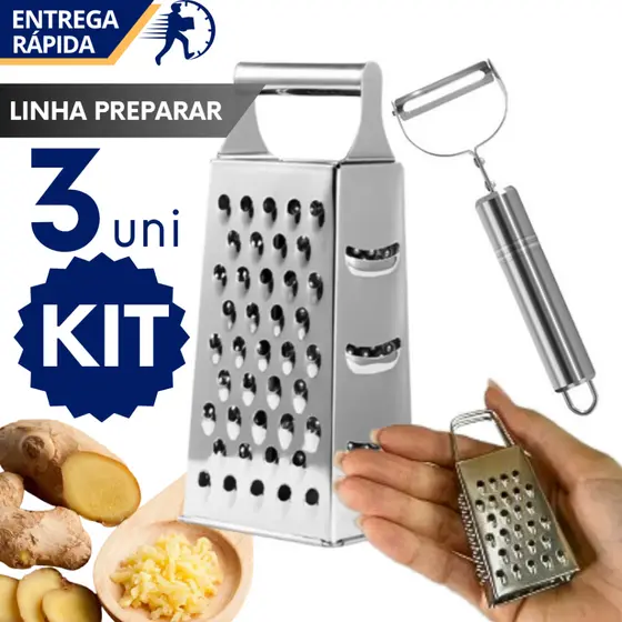 Ralador e Descascador de Legumes Inox para Descascar Ralar Baratinho Cozinha